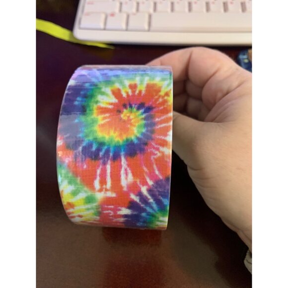 NEW Duck Tape Duct Tape Rainbow Tie Dye Colorful 10 Yards AD2 - Picture 2 of 3